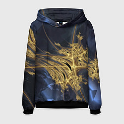 Толстовка-худи мужская Фрактальная футуристическая композиция Абстракция, цвет: 3D-черный