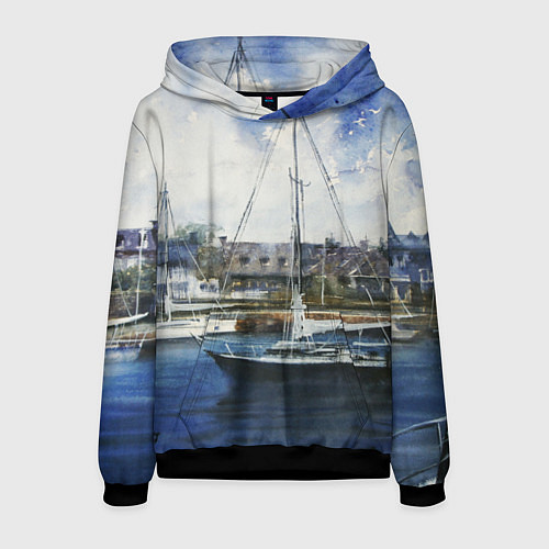 Мужская толстовка Во французской гавани / 3D-Черный – фото 1