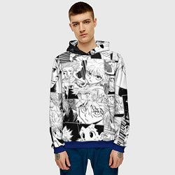 Толстовка-худи мужская Hunter x Hunter pattern, цвет: 3D-синий — фото 2