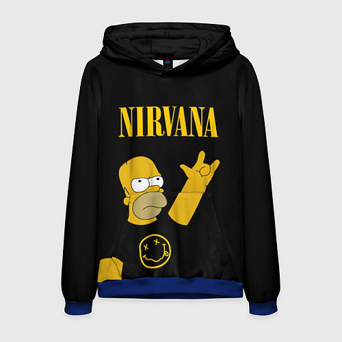 Мужская толстовка NIRVANA ГОМЕР СИМПСОН, SIMPSONS / 3D-Синий – фото 1