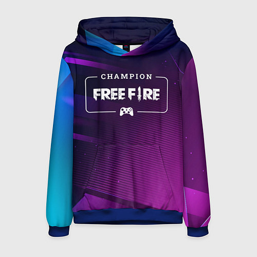 Мужская толстовка Free Fire Gaming Champion: рамка с лого и джойстик / 3D-Синий – фото 1