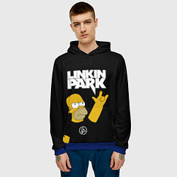 Толстовка-худи мужская LINKIN PARK ГОМЕР СИМПСОН, SIMPSONS, цвет: 3D-синий — фото 2