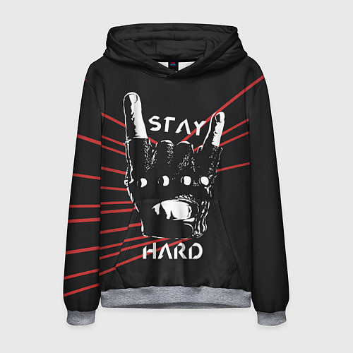 Мужская толстовка Stay hard / 3D-Меланж – фото 1