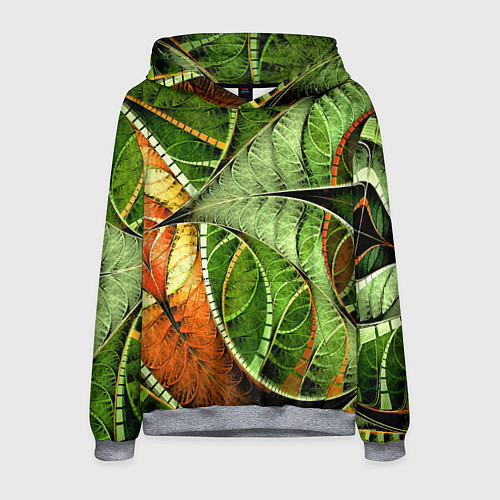 Мужская толстовка Растительный абстрактный фрактальный паттерн Veget / 3D-Меланж – фото 1