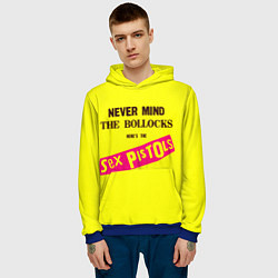 Толстовка-худи мужская Never Mind the Bollocks, Heres the Sex Pistols, цвет: 3D-синий — фото 2