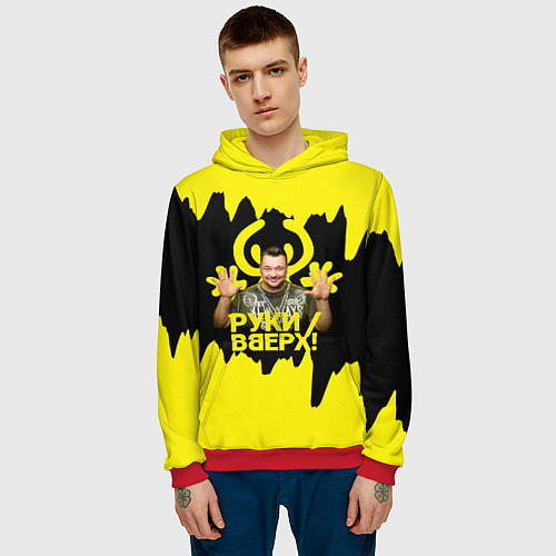 Мужская толстовка Руки вверх Сергей Жуков / 3D-Красный – фото 3
