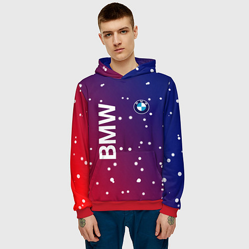 Мужская толстовка Бмв bmw градиент / 3D-Красный – фото 3
