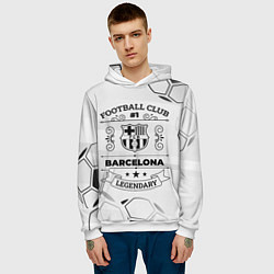 Толстовка-худи мужская Barcelona Football Club Number 1 Legendary, цвет: 3D-белый — фото 2