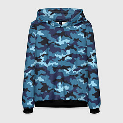 Толстовка-худи мужская Камуфляж Тёмно-Синий Camouflage Dark-Blue, цвет: 3D-черный