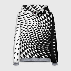 Толстовка-худи мужская Минималистический авангардный паттерн, цвет: 3D-меланж