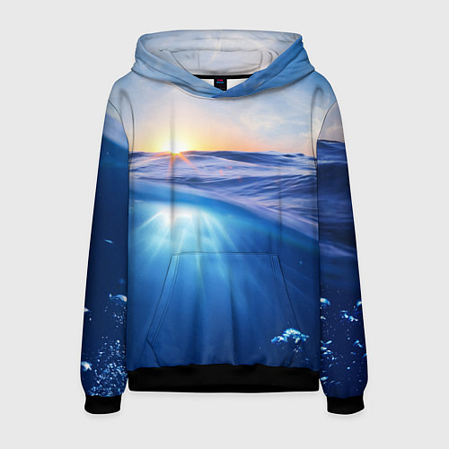 Мужская толстовка Грань между небом и водой / 3D-Черный – фото 1