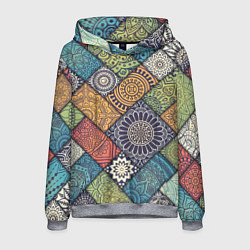 Толстовка-худи мужская Мандала орнамент, цвет: 3D-меланж