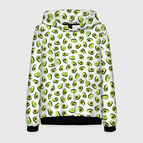 Мужская толстовка Смешное авокадо на белом фоне / 3D-Черный – фото 1
