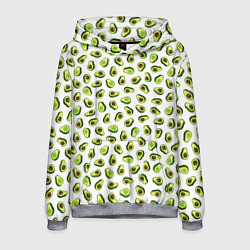 Толстовка-худи мужская Смешное авокадо на белом фоне, цвет: 3D-меланж