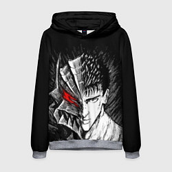 Толстовка-худи мужская БЕРСЕРК ГАТС И ДОСПЕХИ, цвет: 3D-меланж