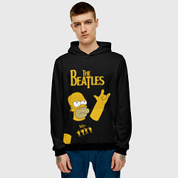 Толстовка-худи мужская The Beatles Гомер Симпсон Рокер, цвет: 3D-черный — фото 2