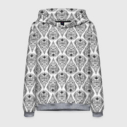 Толстовка-худи мужская Черно-белый геометрический узор Арт деко, цвет: 3D-меланж