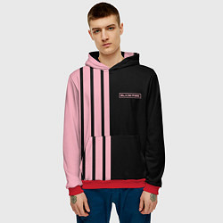 Толстовка-худи мужская BLACKPINK HALF BLACK-PINK MINI LOGO, цвет: 3D-красный — фото 2