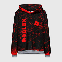 Толстовка-худи мужская ROBLOX красный логотип, цвет: 3D-меланж