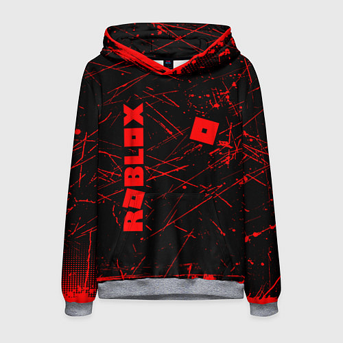 Мужская толстовка ROBLOX красный логотип / 3D-Меланж – фото 1