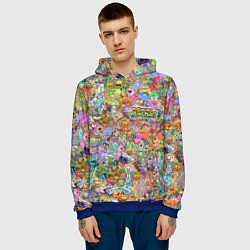 Толстовка-худи мужская MY SINGING MONSTERS Все персонажи, цвет: 3D-синий — фото 2