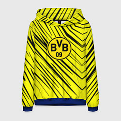 Толстовка-худи мужская Borussia боруссия абстрактный фон желтый, цвет: 3D-синий