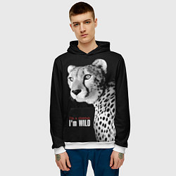 Толстовка-худи мужская Im a cheetah Im WILD, цвет: 3D-белый — фото 2