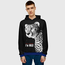 Толстовка-худи мужская Im a cheetah Im WILD, цвет: 3D-синий — фото 2