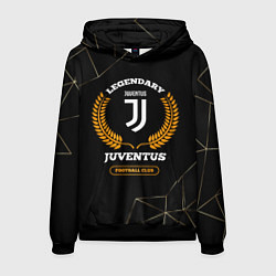 Толстовка-худи мужская Лого Juventus и надпись Legendary Football Club на, цвет: 3D-черный