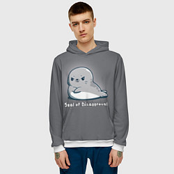 Толстовка-худи мужская Seal of Disapproval, цвет: 3D-белый — фото 2