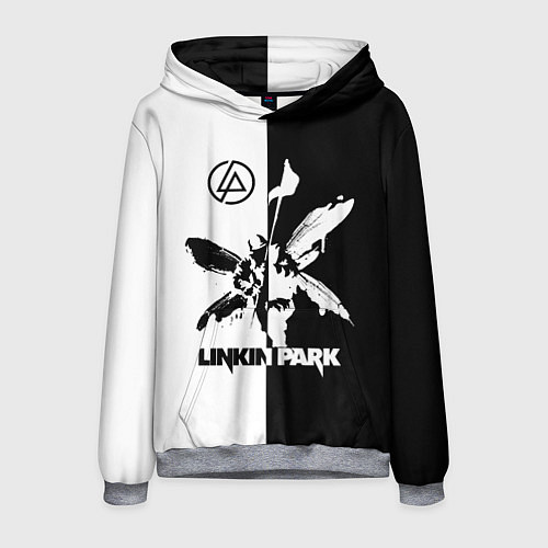 Мужская толстовка Linkin Park логотип черно-белый / 3D-Меланж – фото 1
