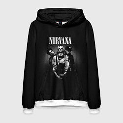 Толстовка-худи мужская Nirvana рок-группа, цвет: 3D-белый