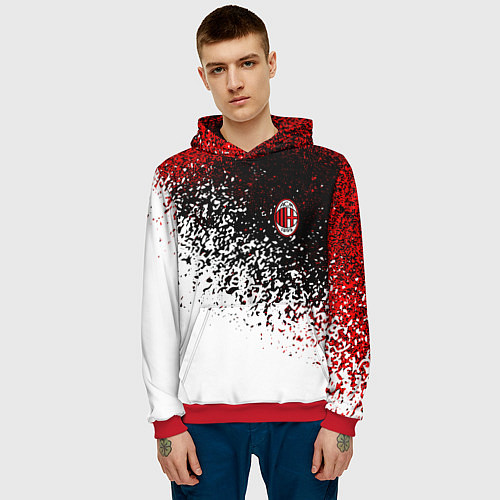 Мужская толстовка Ac milan краска / 3D-Красный – фото 3