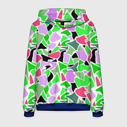 Толстовка-худи мужская Abstract pattern green pink spots, цвет: 3D-синий