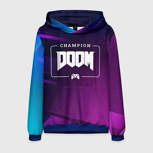 Мужская толстовка Doom Gaming Champion: рамка с лого и джойстиком на / 3D-Синий – фото 1