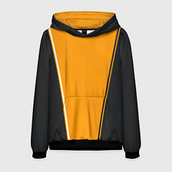 Толстовка-худи мужская Mens Style Чёрное с оранжевым - вариант без надпис, цвет: 3D-черный