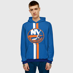 Толстовка-худи мужская Нью-Йорк Айлендерс Форма, цвет: 3D-синий — фото 2