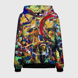 Толстовка-худи мужская Смелые экспрессивные мазки краски, цвет: 3D-черный