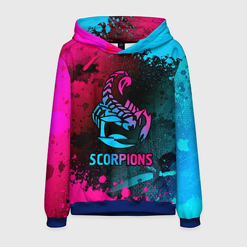 Мужская толстовка Scorpions Neon Gradient / 3D-Синий – фото 1