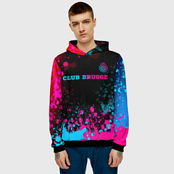 Толстовка-худи мужская Club Brugge Neon Gradient - FS, цвет: 3D-черный — фото 2