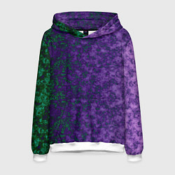 Толстовка-худи мужская Marble texture purple green color, цвет: 3D-белый