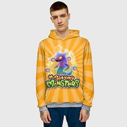 Толстовка-худи мужская My Singing Monsters Вужас, цвет: 3D-меланж — фото 2