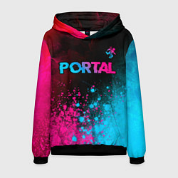 Толстовка-худи мужская Portal Neon Gradient, цвет: 3D-черный