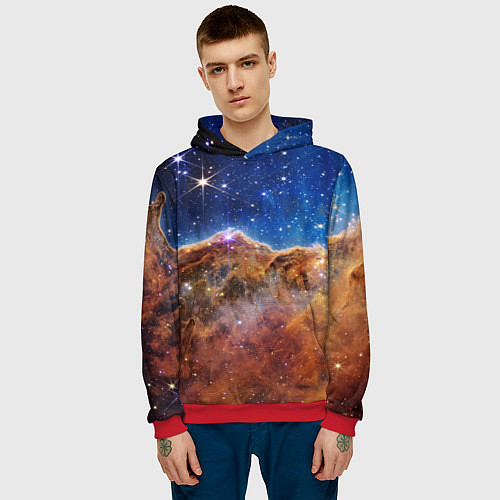 Мужская толстовка Туманность Киля фото НАСА / 3D-Красный – фото 3