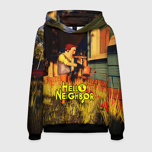 Мужская толстовка Hello Neighbor Привет сосед Сосед поливает / 3D-Черный – фото 1
