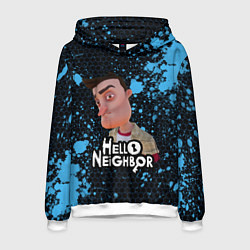 Толстовка-худи мужская Hello Neighbor Привет сосед Ник Рот, цвет: 3D-белый