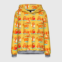 Толстовка-худи мужская NAUGHTY PLAYFUL KITTENS, цвет: 3D-меланж