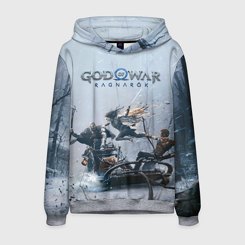 Мужская толстовка Кратос, Атрей и Фрея GOW Ragnarok / 3D-Меланж – фото 1