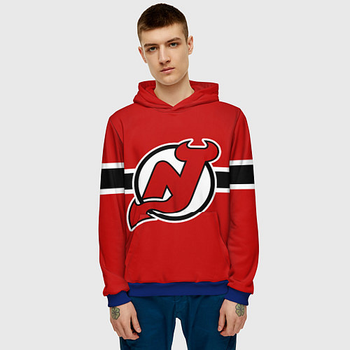 Мужская толстовка Нью-Джерси Девилз форма / 3D-Синий – фото 3