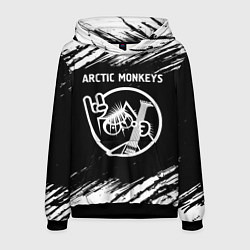 Толстовка-худи мужская Arctic Monkeys - КОТ - Краски, цвет: 3D-черный